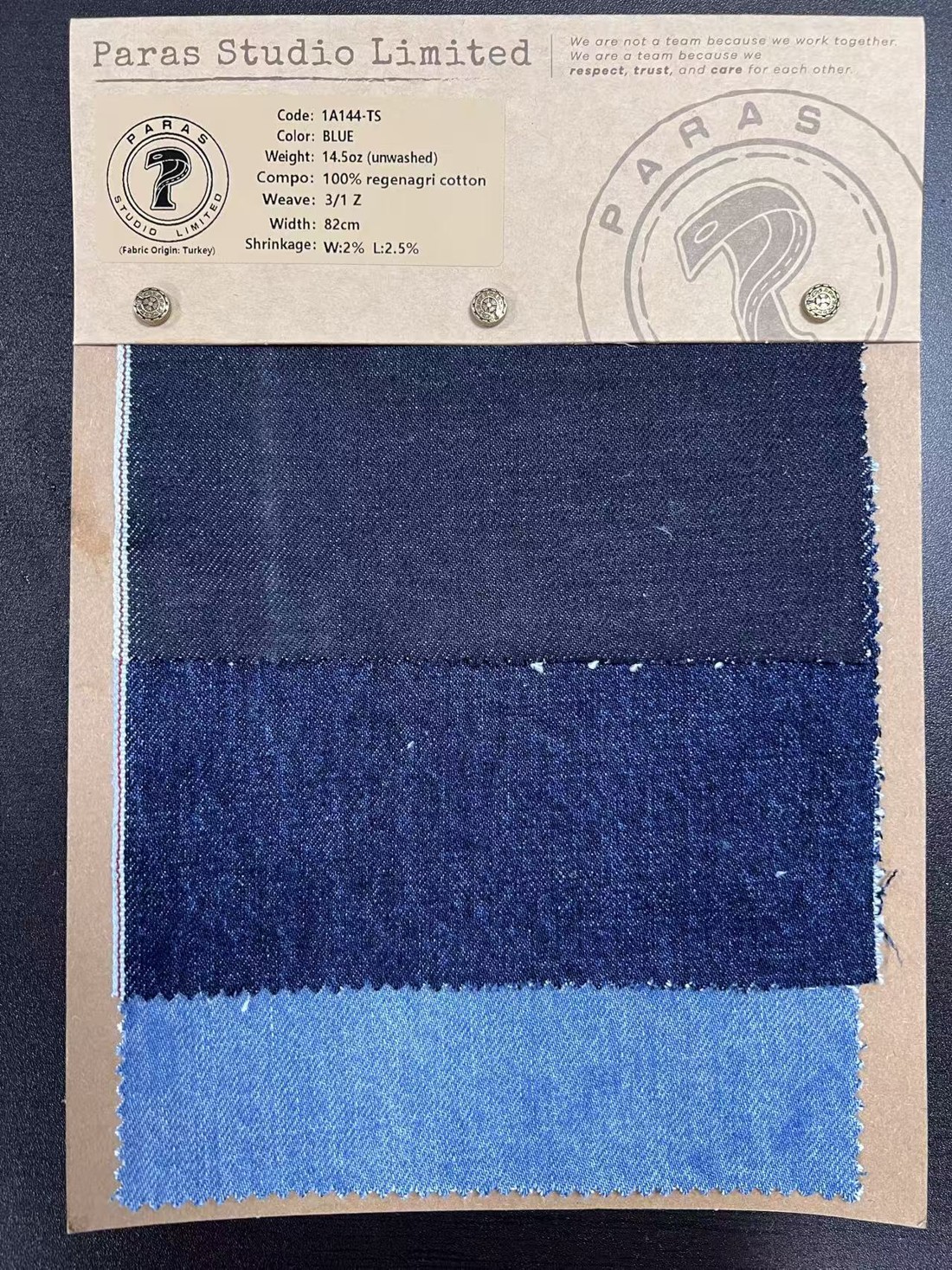 PSL fabric swatch card 1A144-TS, Blue, Turkey