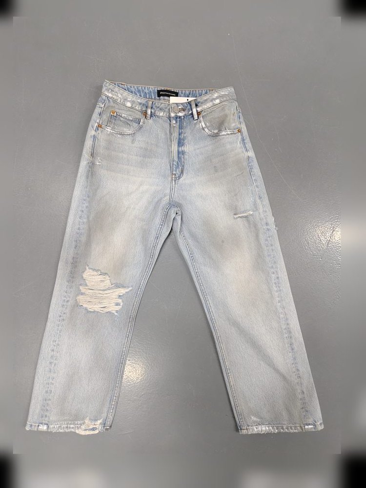 1A027-TK marble bleach wash jeans